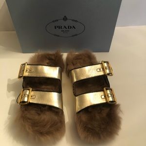 Prada Fur Sandals